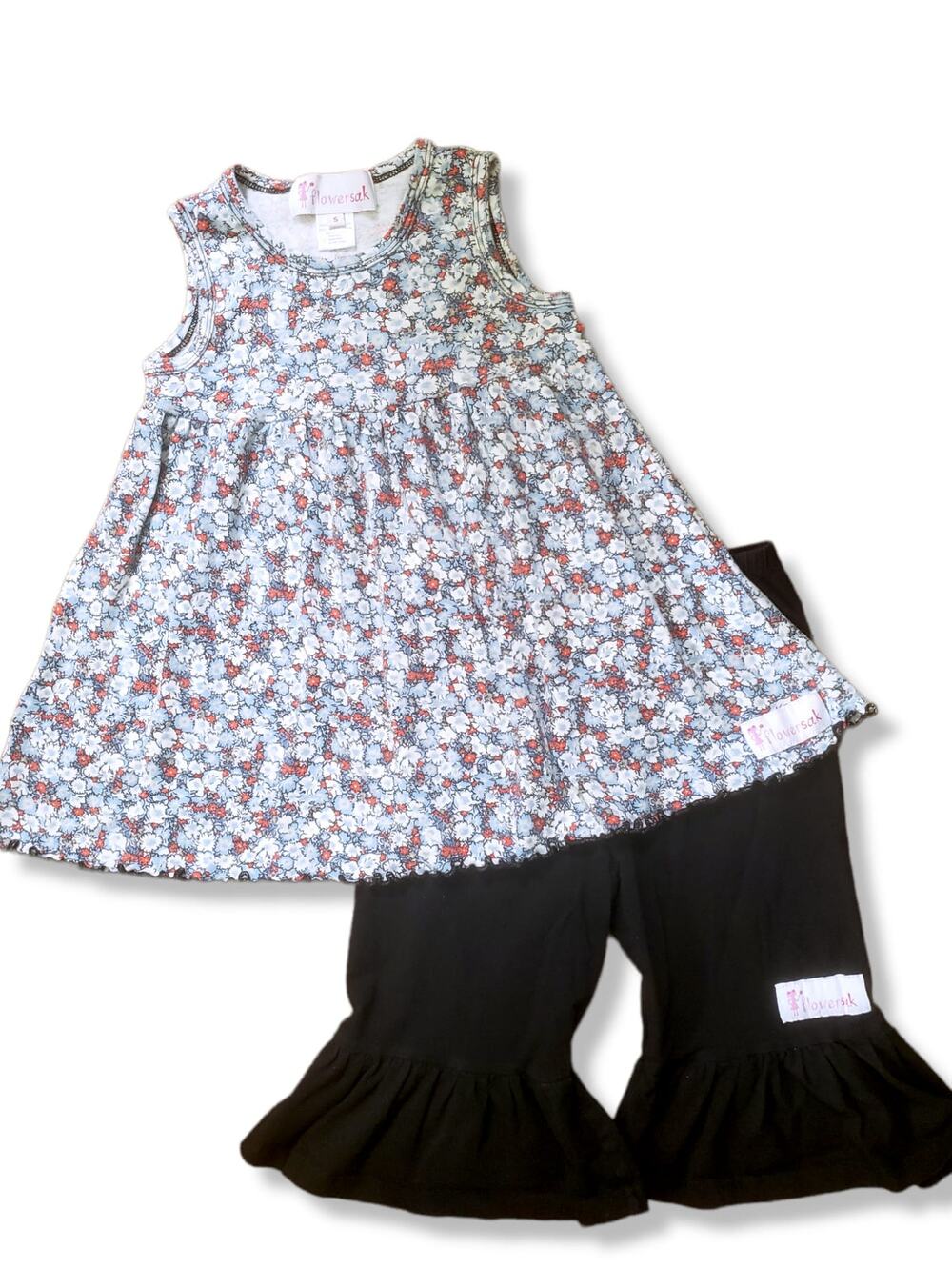 Flowersak Ruffle Girl 5 Floral Capri Tank Outfit Set